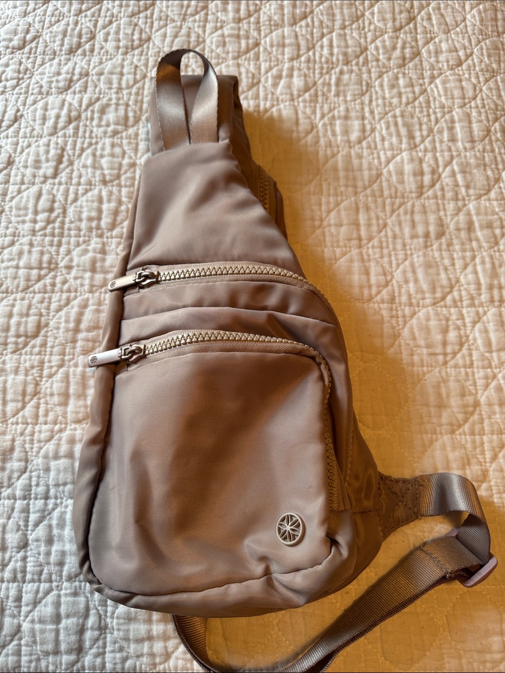 Sling Crossbody Bag in Taupe - Unbranded